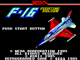 F-16 Fighting Falcon (USA) Title Screen